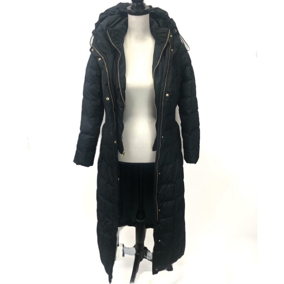 Cole Haan Long Down Quilted Puffer Coat Jacket - Picture 3 of 15